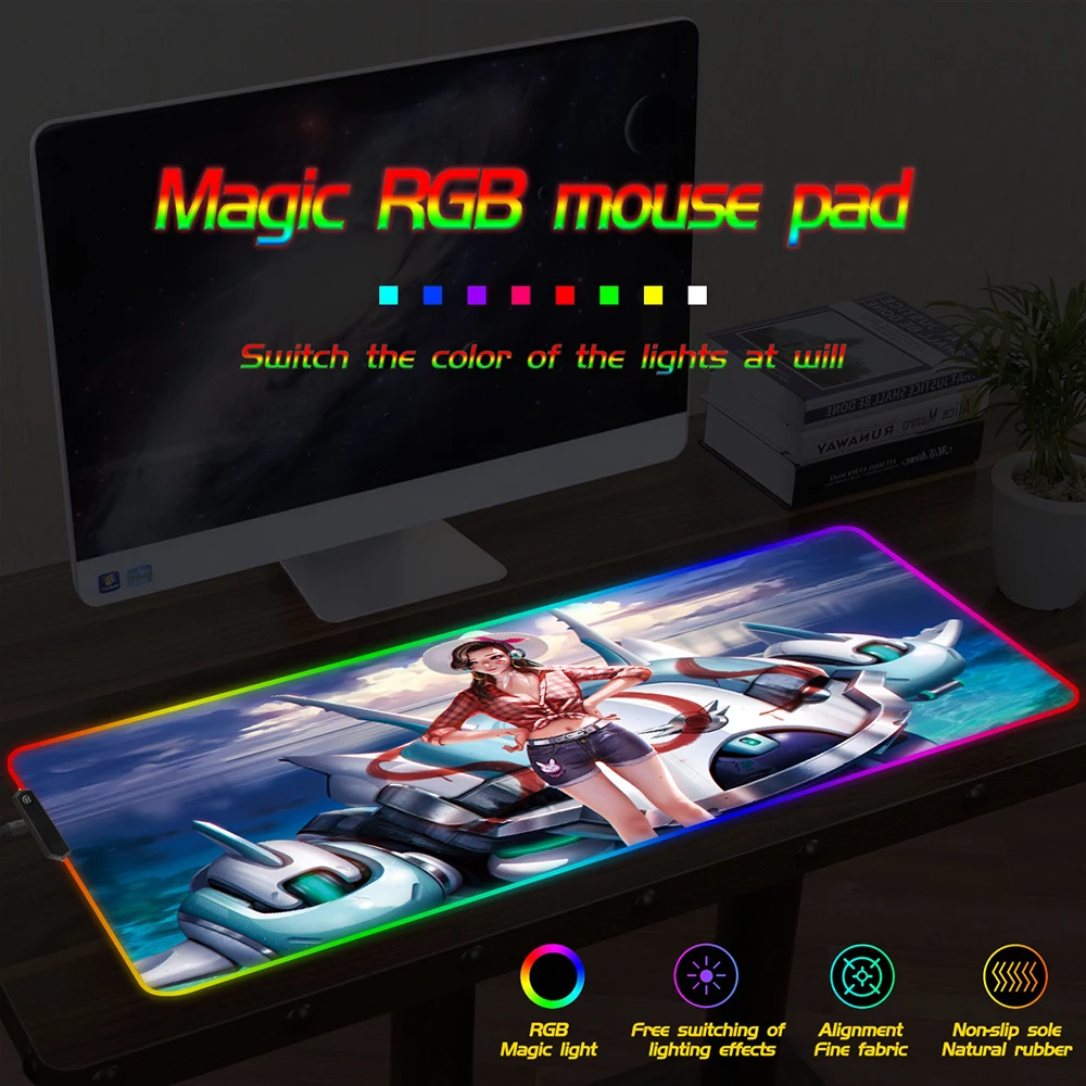 FFFAS пользовательский аниме игровой коврик для мыши милая девушка USB с линейным