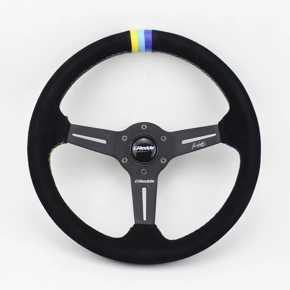 Универсальный 14 дюймовый гоночный руль из замши | Автомобили и мотоциклы