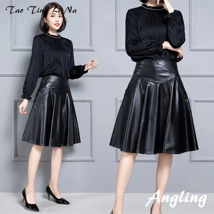 

2019 New Fashion Natural Genuine Real Sheep Real Leather Skirt K41