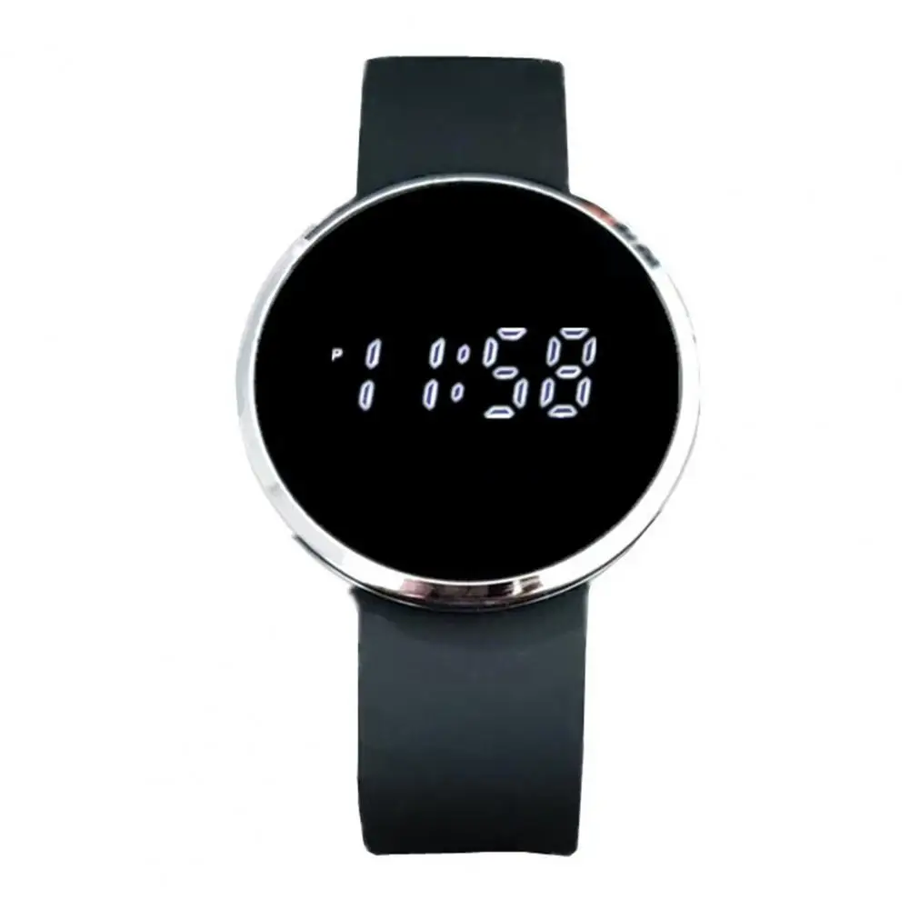 

Men's Watches Simple Round Casual LED Electronic Touch Screen Digital Alloy Wristwatch Fashion Luxury Business Bracelet Watch