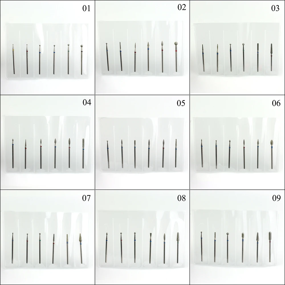 Алмазная фреза для маникюра и педикюра 6 шт./комплект|Принадлежности дизайна