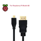 Видеокабель, совместимый с Raspberry Pi 4B Micro HDMI, поддержка 4K, адаптер для планшетов, HDTV, Android