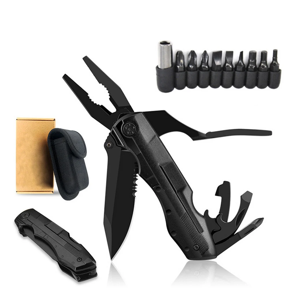 

Multitool Folding Tools Pliers Knife Bottle Opener Screwdriver Kit Bits Camping Outdoor Survival Tools Hand Tool Dropship