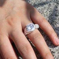 white zircon hollow out design ring for women adjustable size ringgift jewelry rings