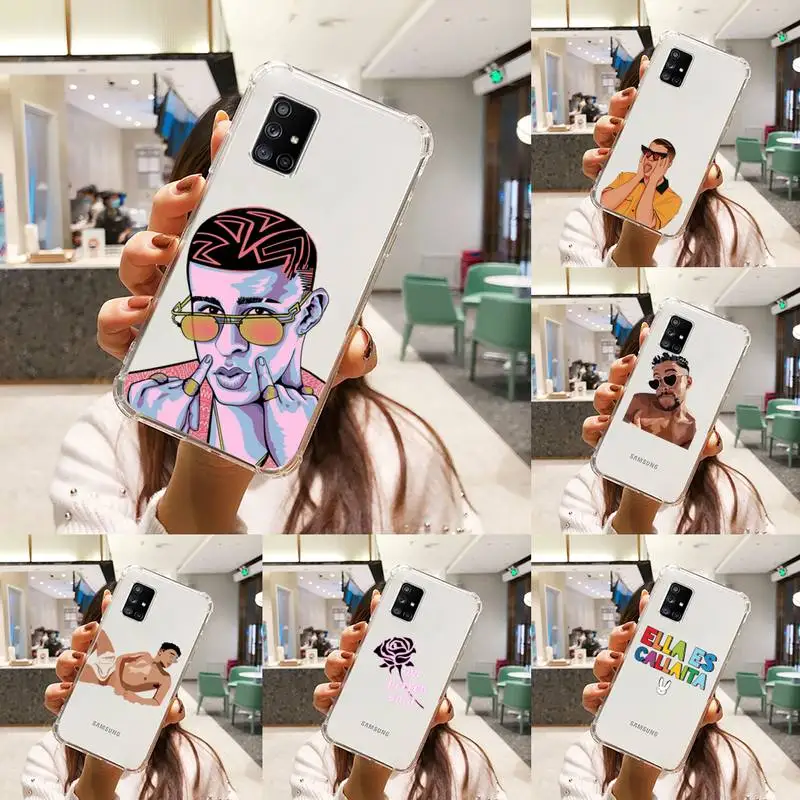

Yo Perreo Sola Bad Bunny Phone Case Transparent For Samsung A51 A50 A71 A70 A81 M60S Note S21 S 20 10 9 8 11 E Plus Ultra