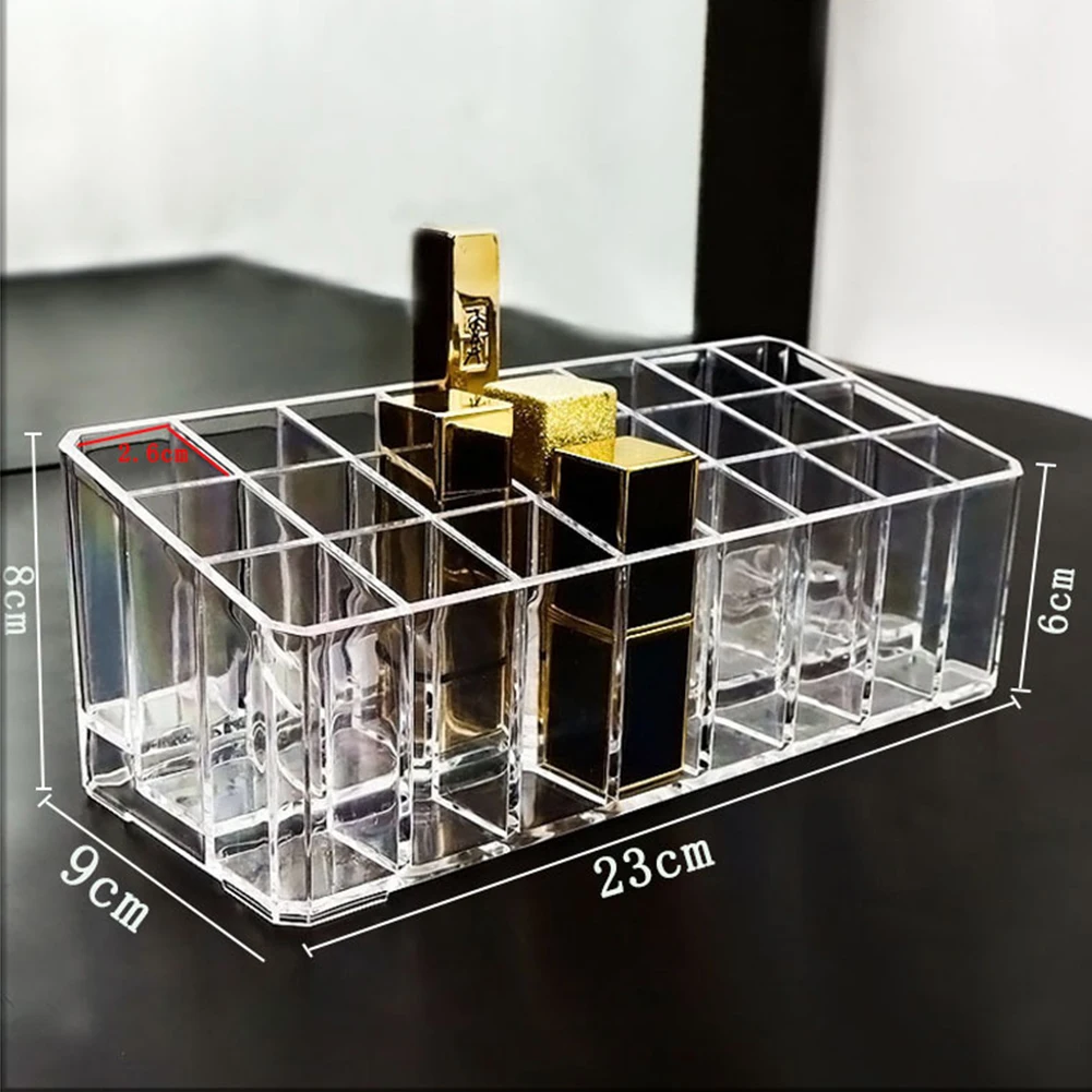 

24 Grid Lipstick Box Acrylic Makeup Storage Organizer Cosmetic Stand Holder Nail Polish Display Stand Holder Tools Organizer