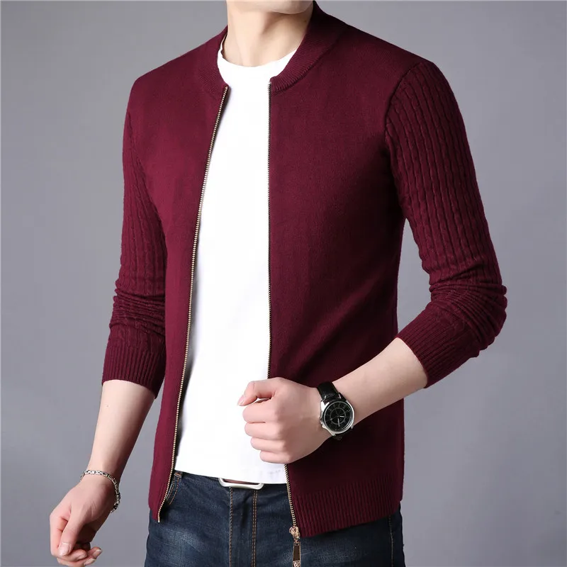 2019 New Winter Brand Mens Sweaters Knitwear Men Round Neck Knitted Jacket Sweatercoat Slim Fit Casual Sweters Coats M-3XL J632 | Мужская