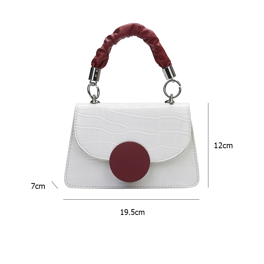 

Pleated Handle Shoulder Bags Stone Pattern PU Crossbody Handbag Fashion Women Classic Elegant Crossbody Shoulder Bag