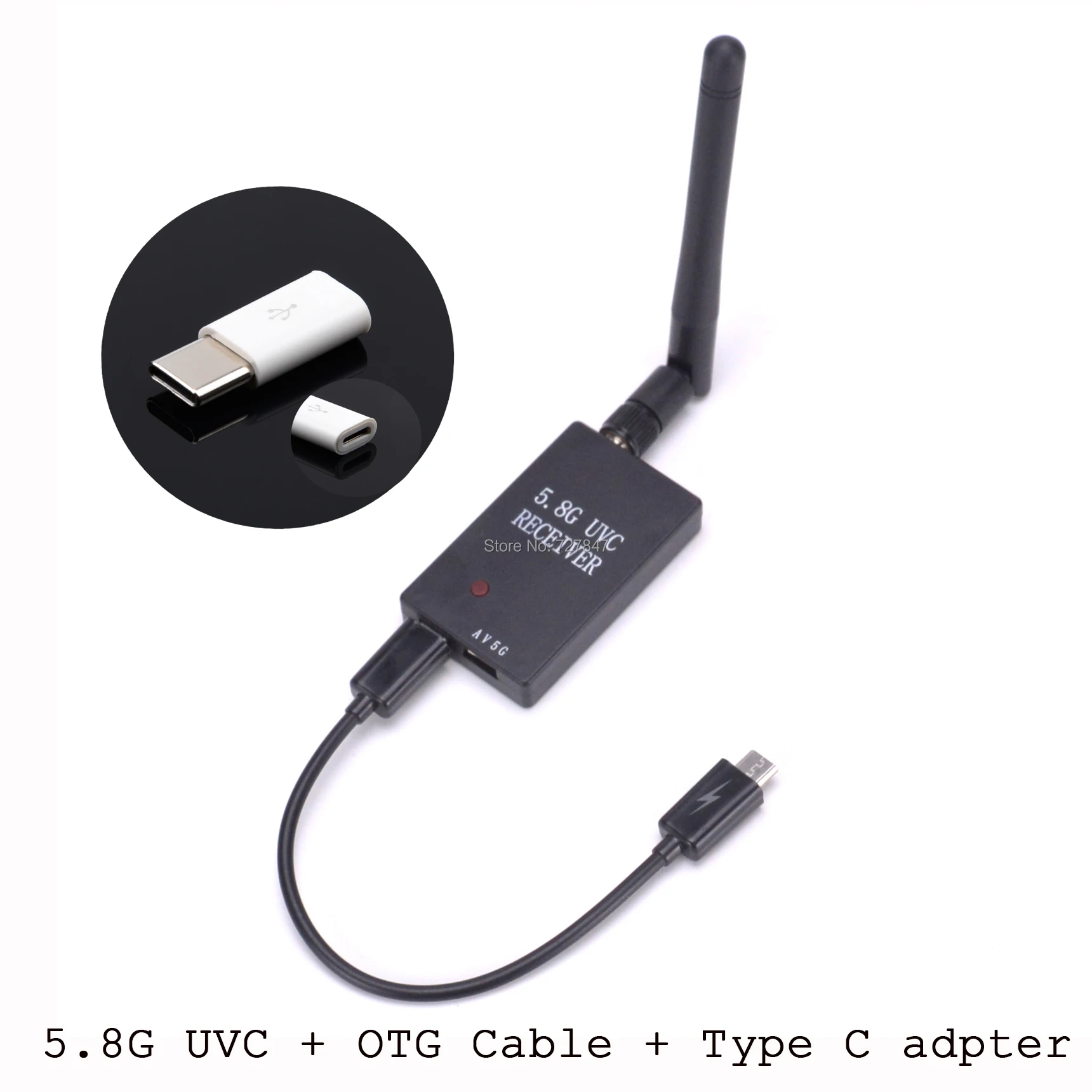 Мини приемник 5 8G FPV UVC видеокабель OTG + адаптер Micro USB Type C для смартфона|Детали и