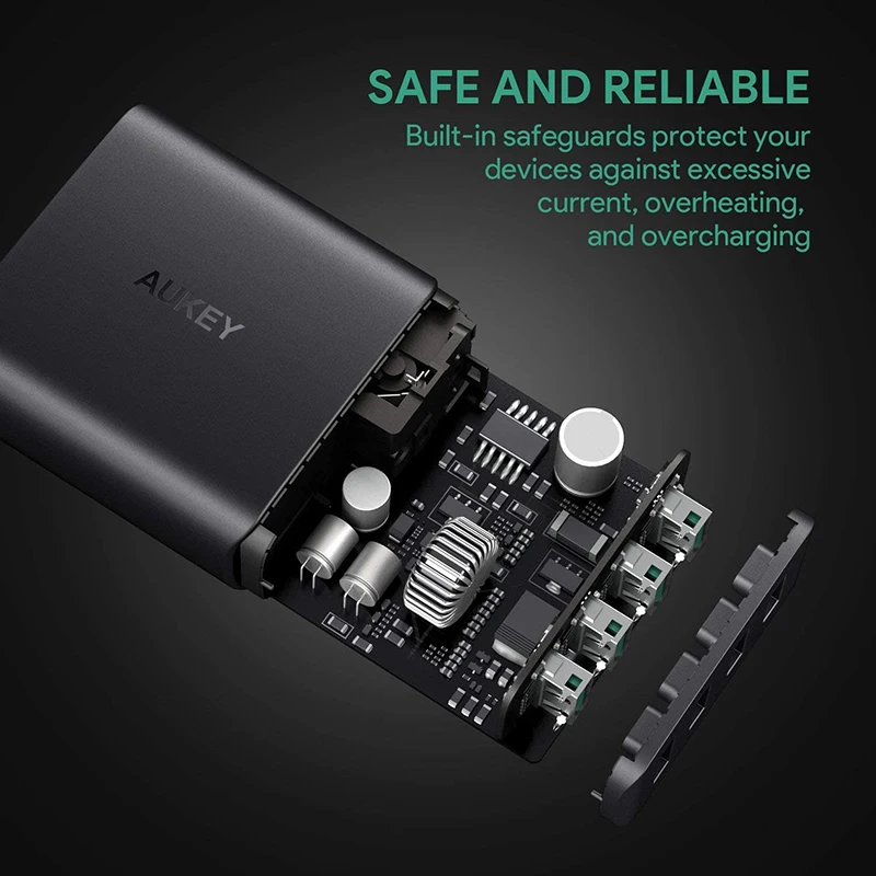 Зарядная Станция AUKEY сетевое зарядное устройство с 4 USB-портами 42 Вт вилка США