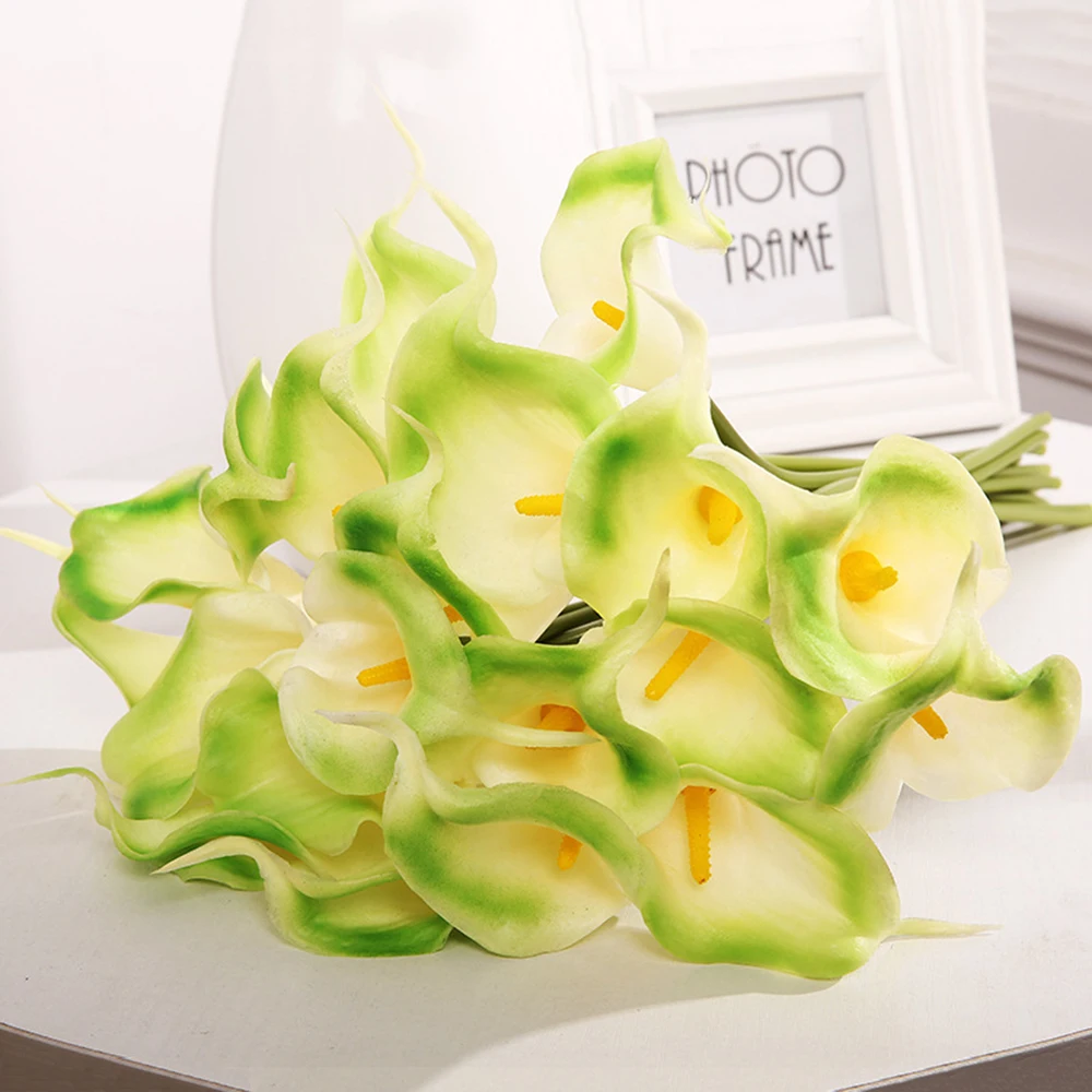 10Pcs Artificial Flowers Calla Lily New Year's Decor Dried Flower Home Christmas Wedding Decoration For Living Room Vase | Дом и сад