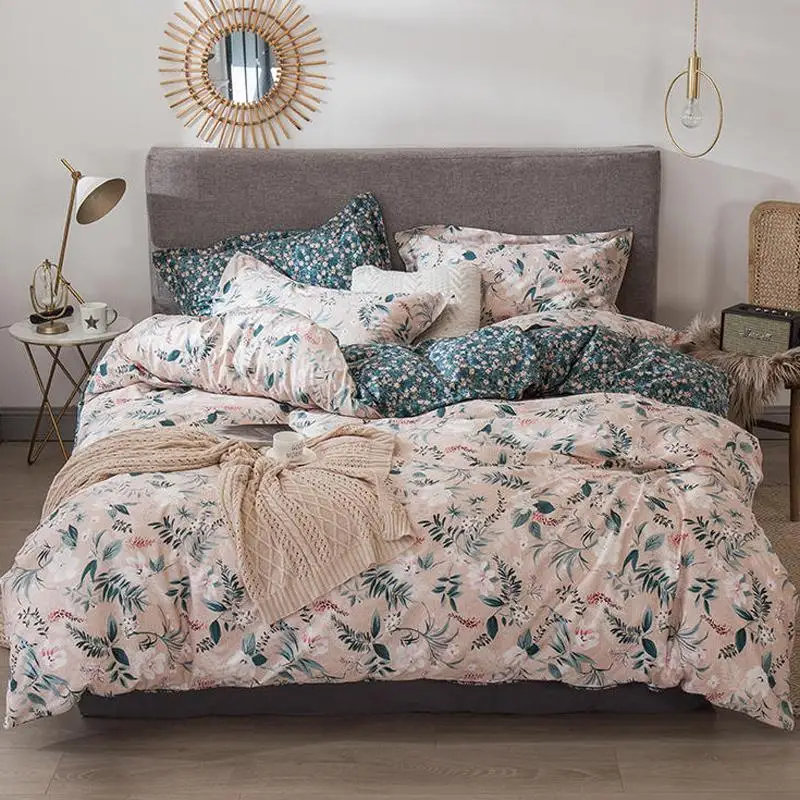 Комплект постельного белья из 4 предметов стеганое одеяло простыня 100% хлопок