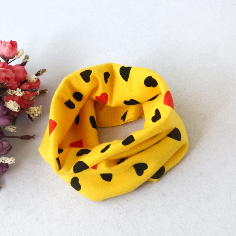 Fashion Cotton Baby Scarf Love Heart Print Kids Bandana Clothes Autumn Winter Children Girls Boys O-ring Neck Collar Scarves | Детская