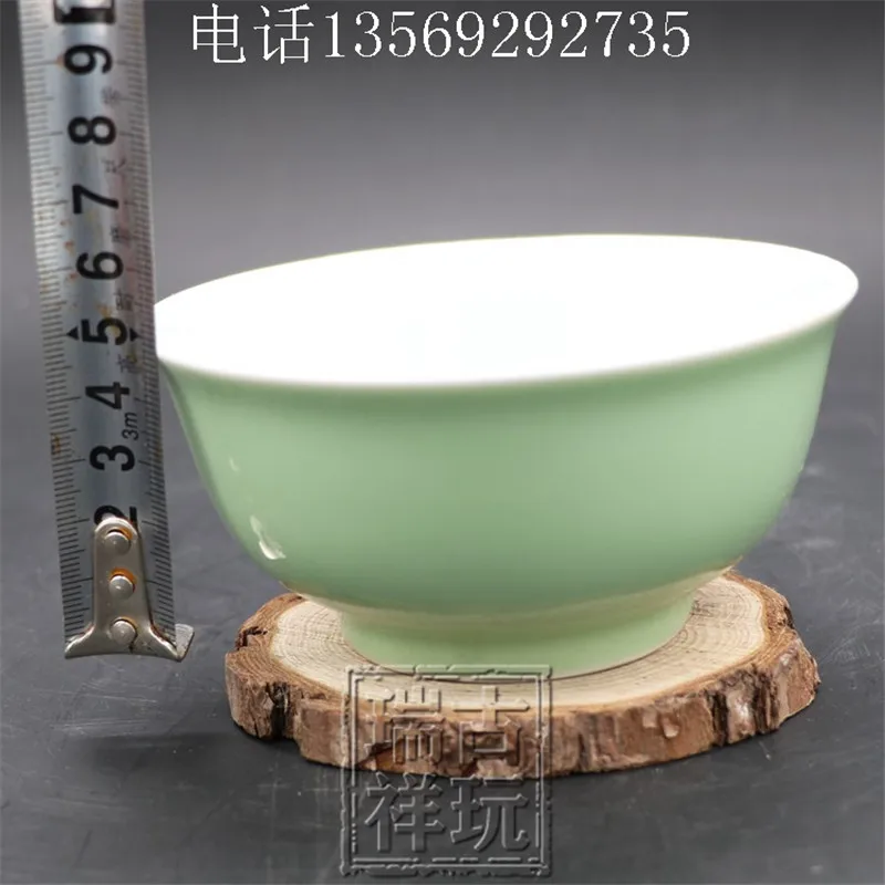 Китайская старинная зеленая фарфоровая кухонная миска Longquan Qing Imperial