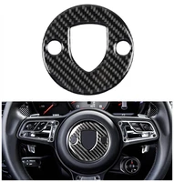 genuine carbon fiber car steering wheel center cover styling sticker fit for porsche macan 2014 2021