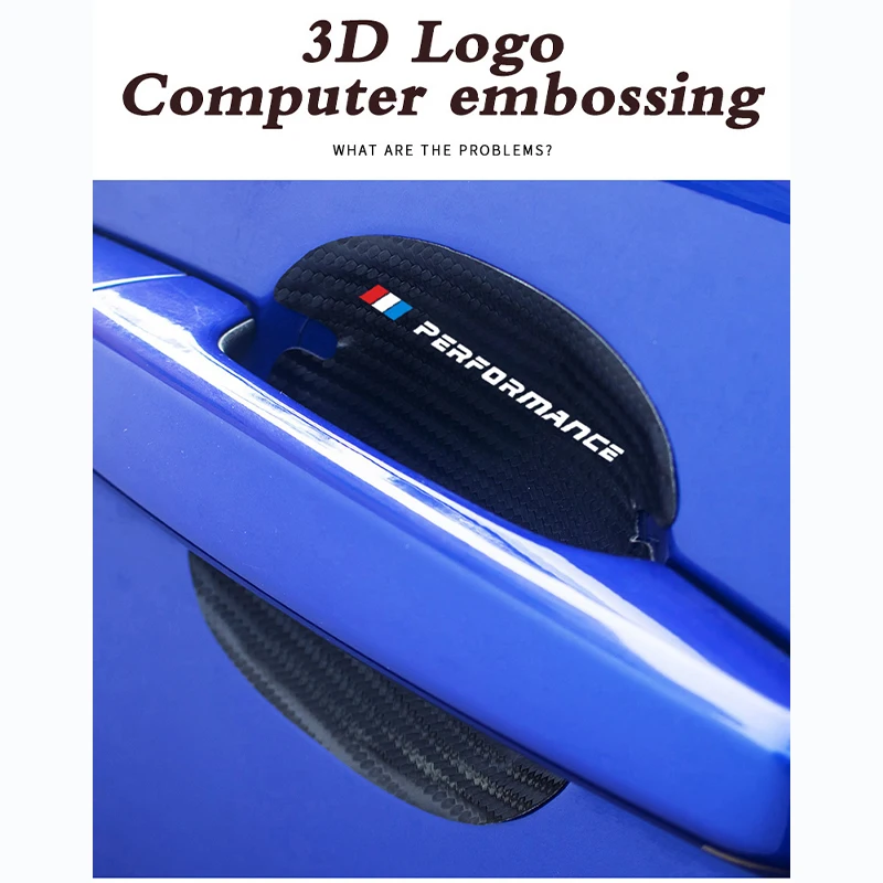 4 шт. кожаные наклейки на дверную ручку автомобиля из углеродного волокна |