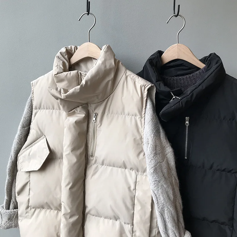 

2020 Winter Coat Stand Collar Fashion Cotton Warm Women Tops Vest Chaleco Mujer Gilet Casaco Feminino