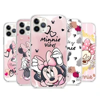 pink minnie cartoon cute for apple iphone 12 pro max mini 11 pro xs max x xr 6 7 8 plus 5s se2020 soft transparent phone case