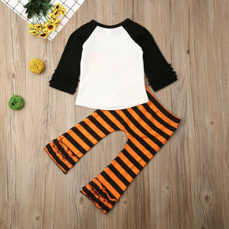 Комплект одежды на Хэллоуин для маленьких девочек от 6 месяцев до 5 лет топы с