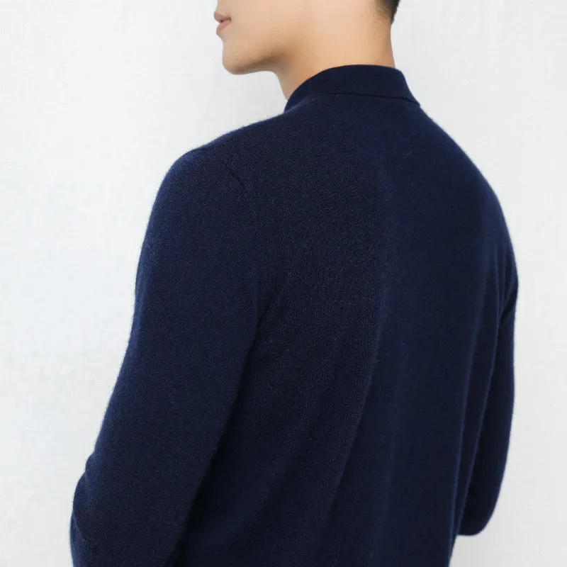 100% вязаные кашемировые свитера для мужчин 2020 Зимние поло осеннее с воротником