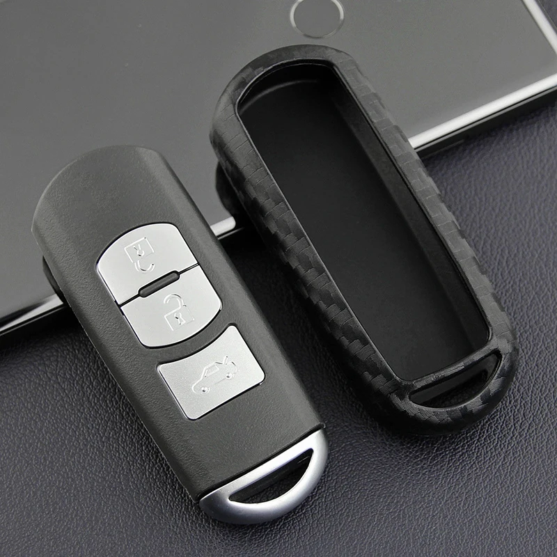 

Carbon Fiber Look Car Key Case Protective Case Practical Popular Useful Fashion Car Key Case