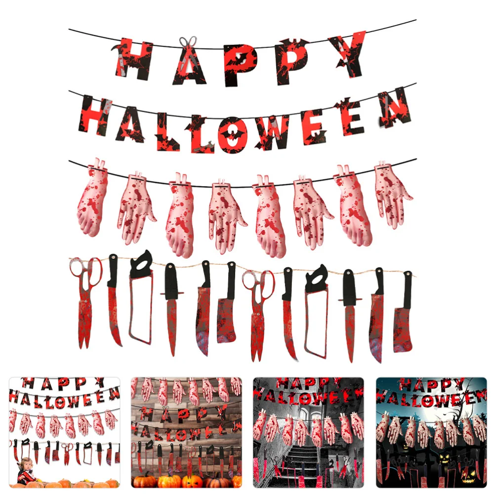 

3PCS Party Banner Haunted House Hanging Decoration Party Banner
