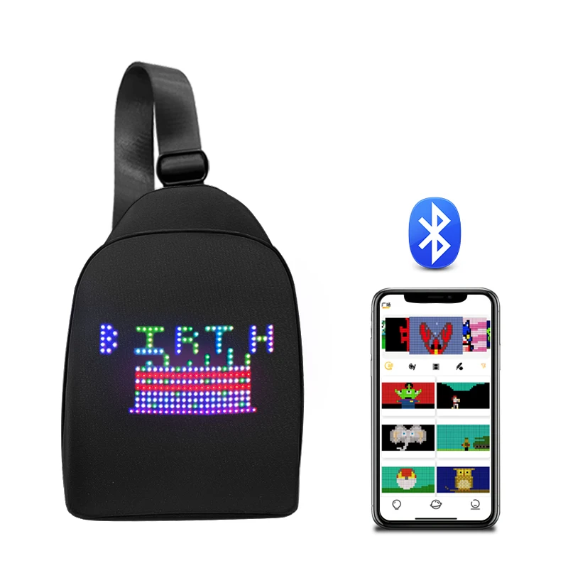 Рюкзак-слинг мужской с поддержкой Bluetooth и светодиодной подсветкой | Лампы