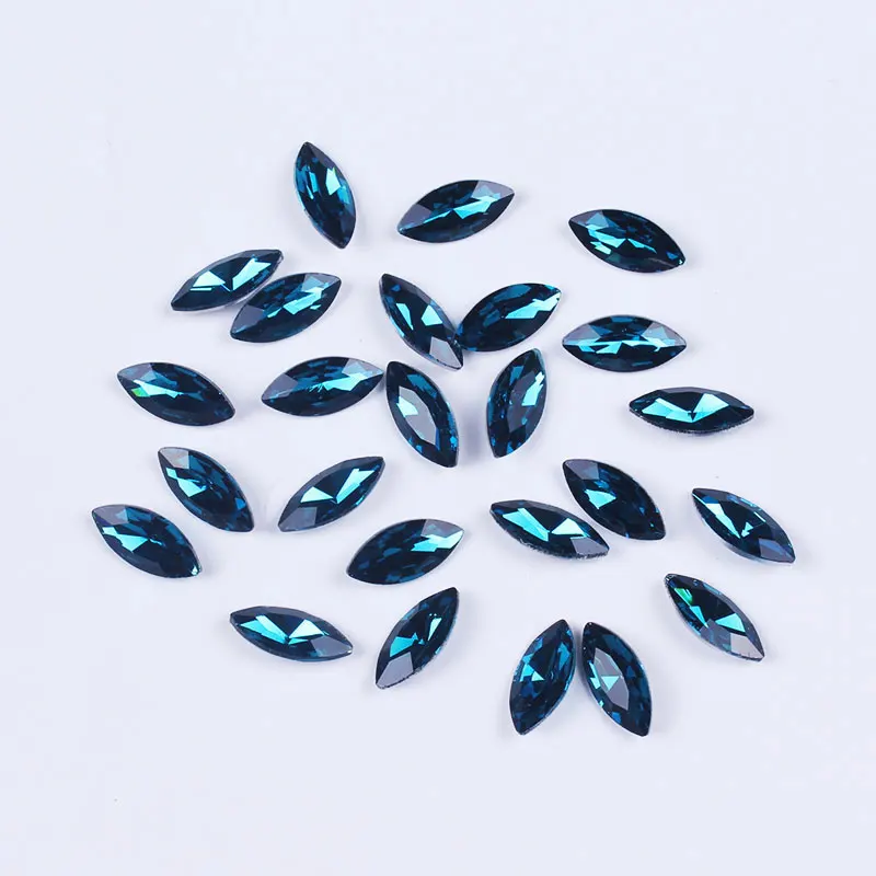 Синие Кристаллы Стразы для одежды сделай сам аппликация конский глаз свадебного