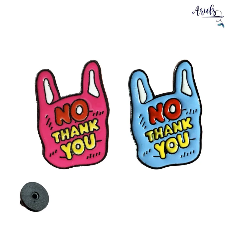 Мультяшный значок письмо нет спасибо Броши для женщин креативный пластиковый
