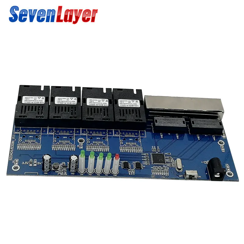 Коммутатор Ethernet 4 RJ45 SC оптический медиаконвертер одномодовый оптоволоконный