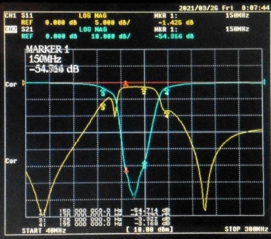 150 ~ 170 МГц с фильтром сопротивления отключение сигнала ISM 160 интерфейс SMA |