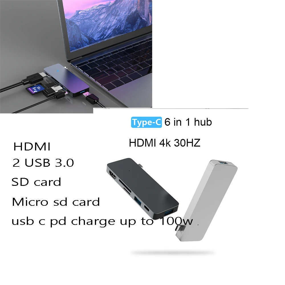 usb c разветвитель 2 шт./лот HDMI док станция 3 * 0 sd карта micor displaylink|Док-станции для