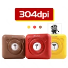 Мини-принтер Peripage A6, 304DPI, красный, желтый, коричневый, термопринтер, Bluetooth, беспроводной, для телефона, белый, рулон цветной бумаги, для печати