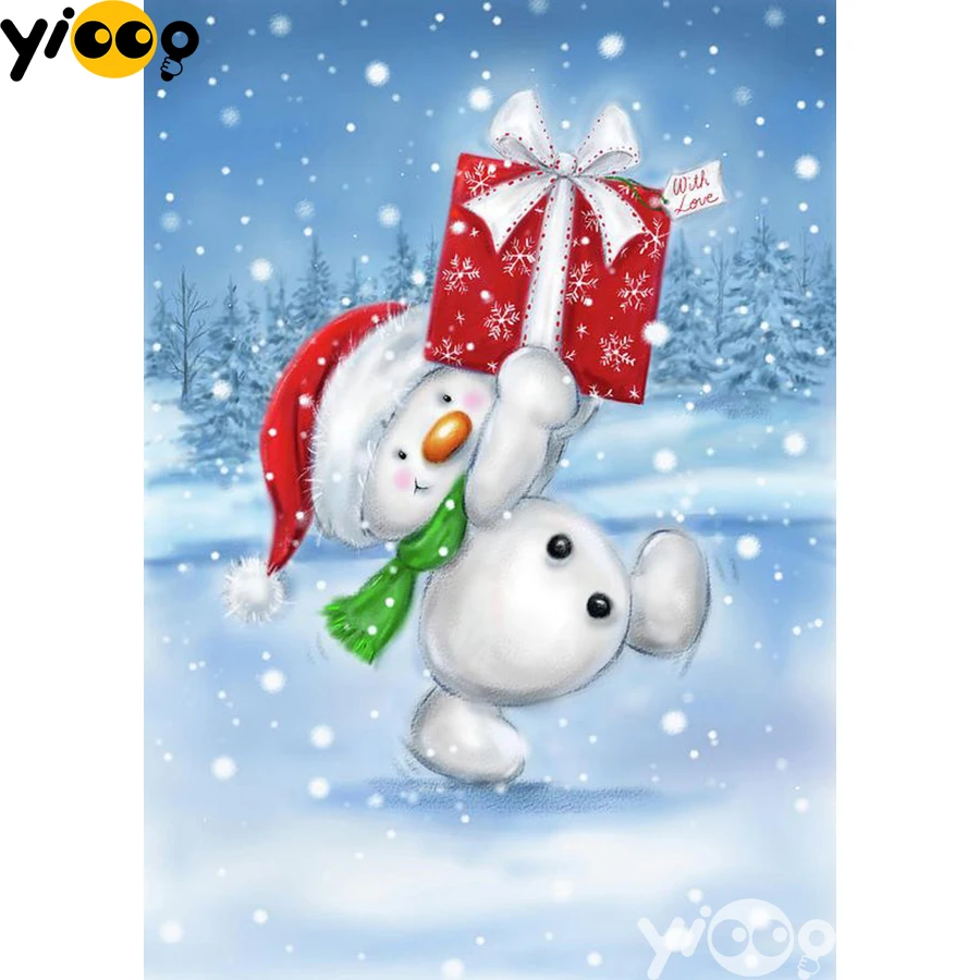 

Full Square/Round Drill Diamond Painting Cross Stitch Embroidery Snowman Gift Rhinestone Mosaic Home Decor AX2396