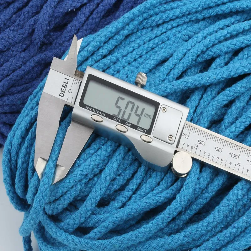 

5mm Color Cotton Rope 8-strand Hollow Rope Hand Woven Rope Cap Rope Drawstring Gift Packing Rope