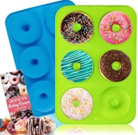 6 colors silicone donut mould baking non stick bake pastry chocolate cake mold diy decor tools bagels muffins moulds sn1727