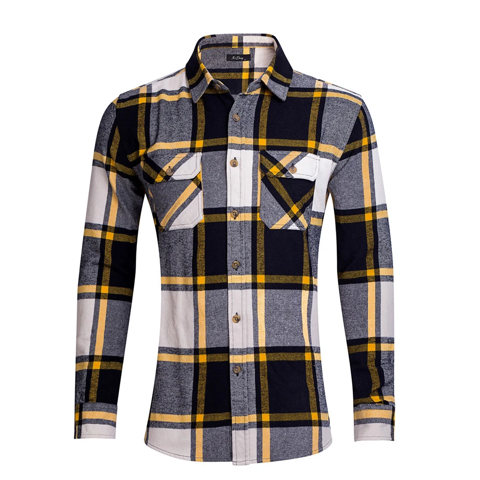 Весенние мужские рубашки с длинным рукавом Slim Fit Мужские повседневные рубашки фланелевая Хлопковая мужская клетчатая рубашка Теплая мужская рубашка s Check Eu/Us размер W
