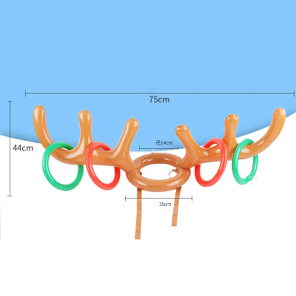 

PVC Inflatable Antler Inflatable Reindeer Christmas Hat Antler Ring Party Game Toys Children Kids Non-toxic Toy