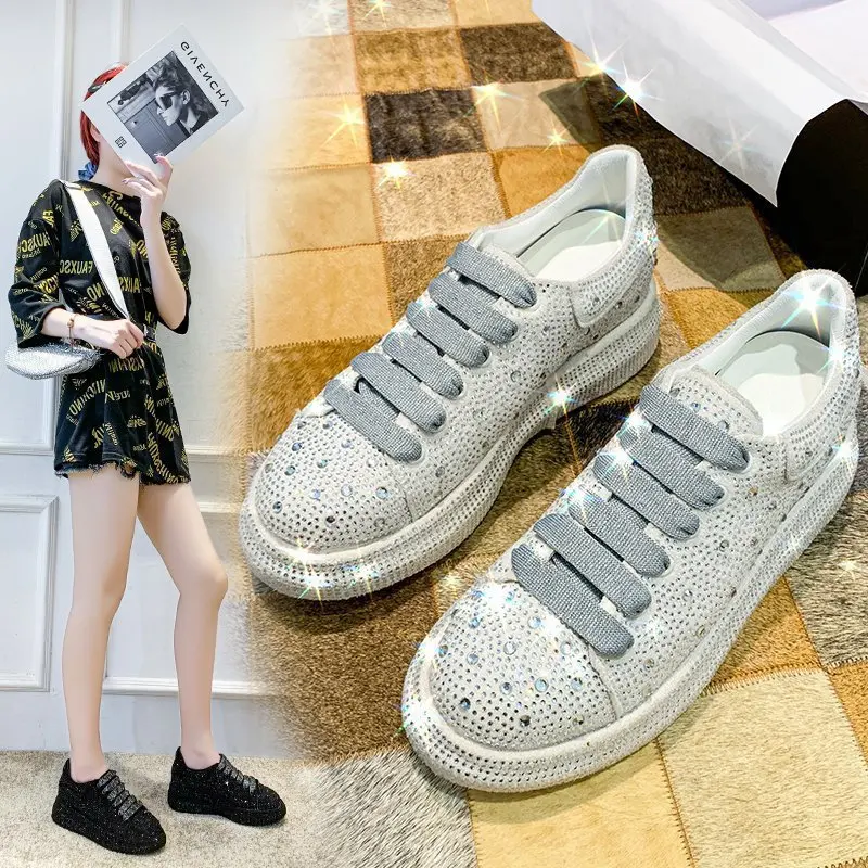 2020 women sneakers with sparkles shoes woman luxury platform women trainers rhinestone fashion casual shoes for women sneakers free global shipping