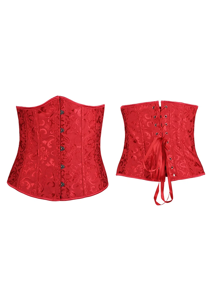 Cheapest Sexy Womens Steel Boned Waist Cincher Underbust Lace Up Corset Bustier | Женская одежда