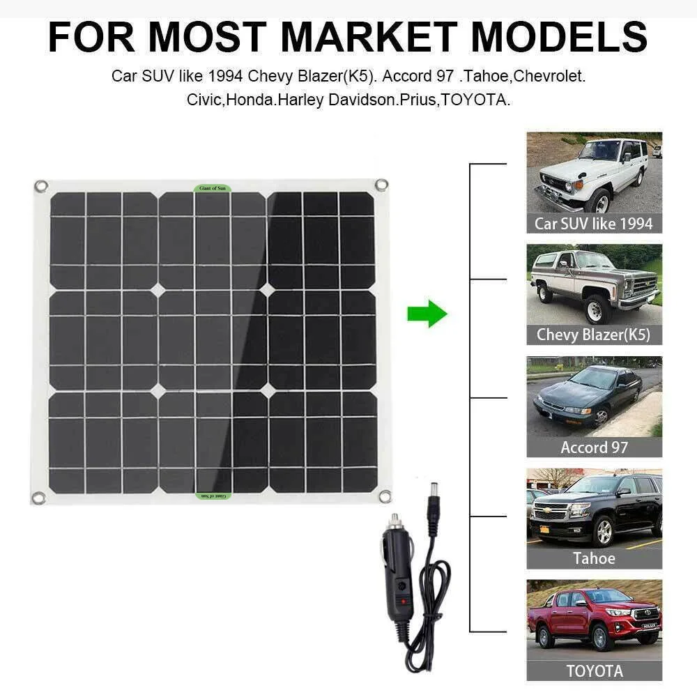 

Monocrystalline 50W solar panel complete set of charging mobile phone dual USB controller 100A car battery 12V outdoor travel