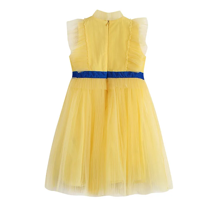 Платье для маленьких девочек с вышивкой феи вечернее желтое платье принцессы из