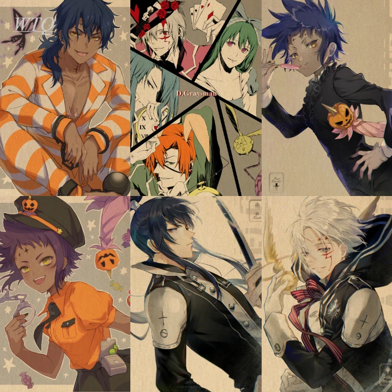 

D.Gray-man Retro Poster Anime Posters Home Decor Wall Poster Canvas Painting Wall Decor Wall Art Photos for Children's Room