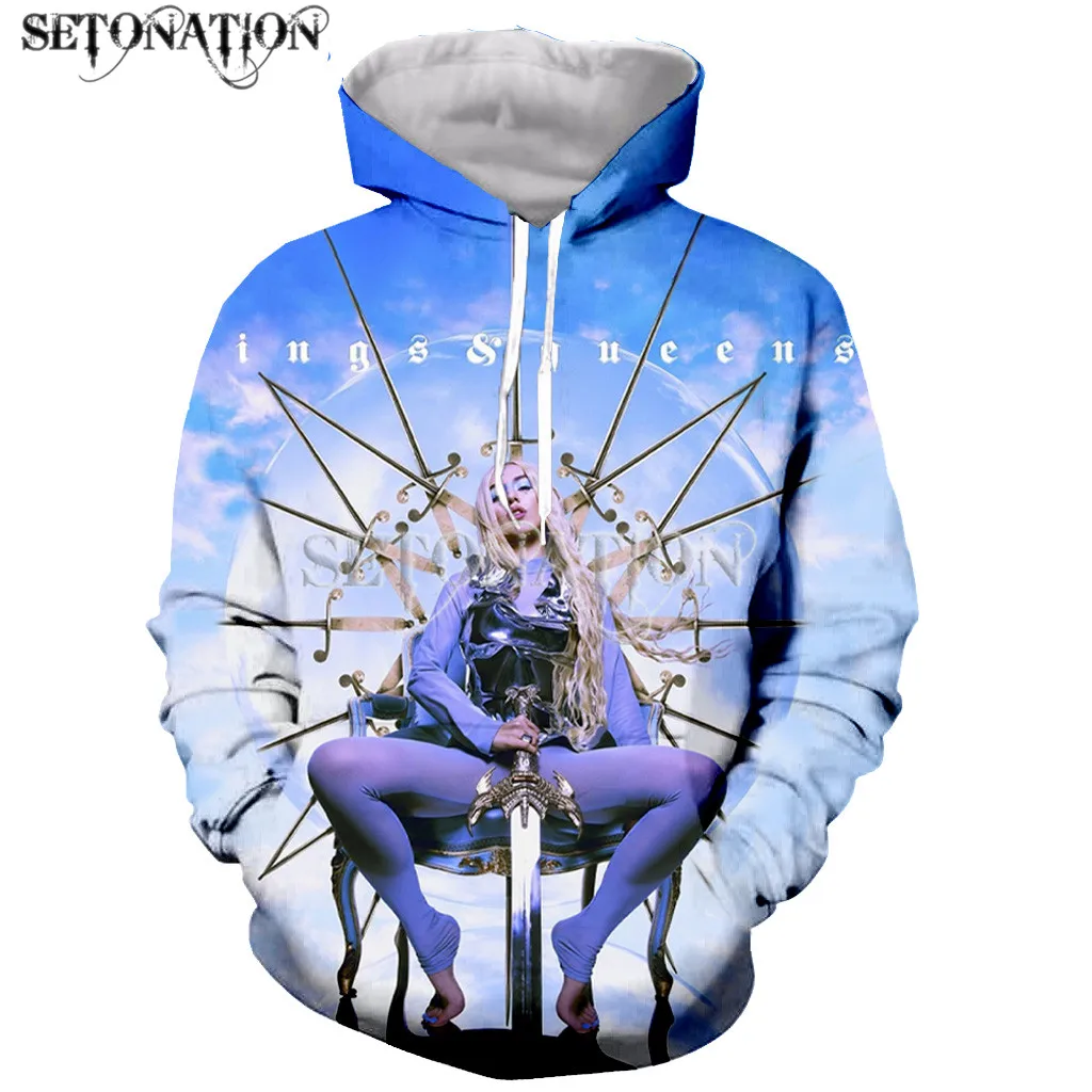 Модные толстовки с длинным рукавом и 3D-принтом Ava Max на