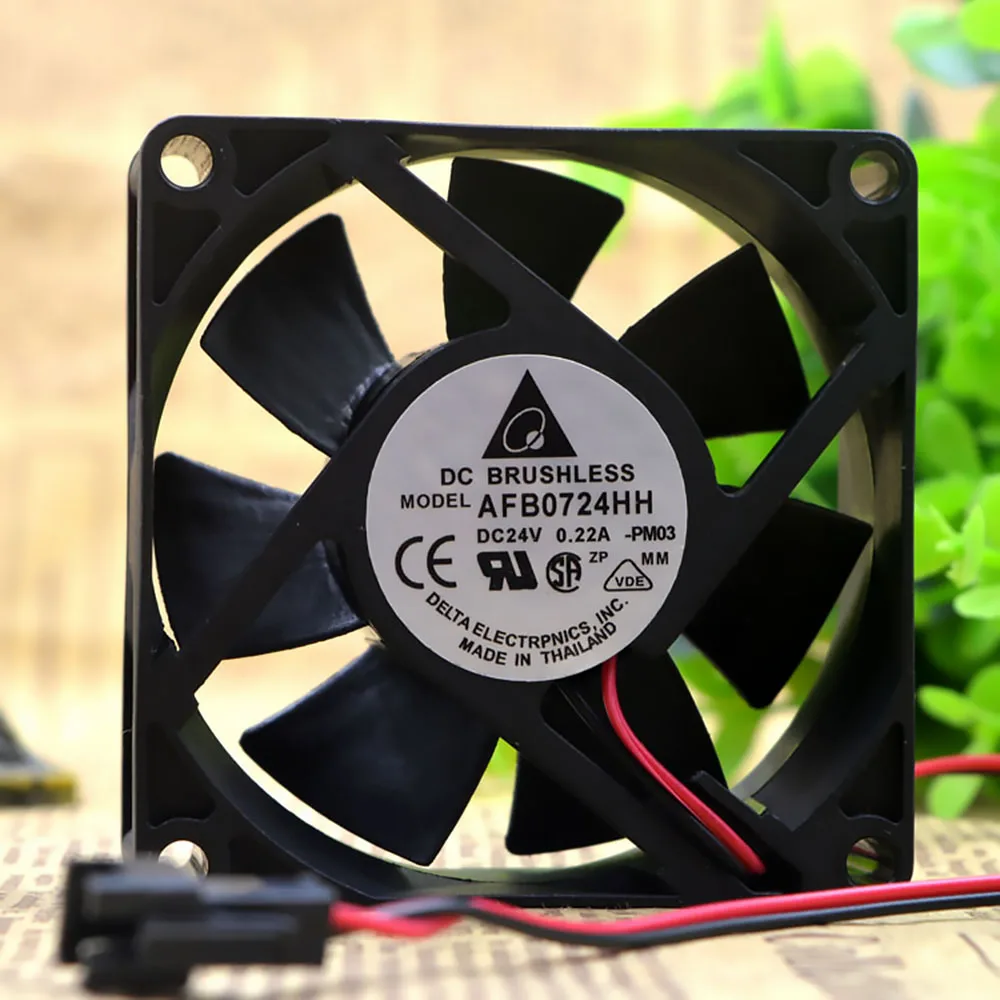 

for delta AFB0724HH 7CM 7025 70x70x25mm 24V 0.22A Two-wire Frequency Converter Cooling Fan