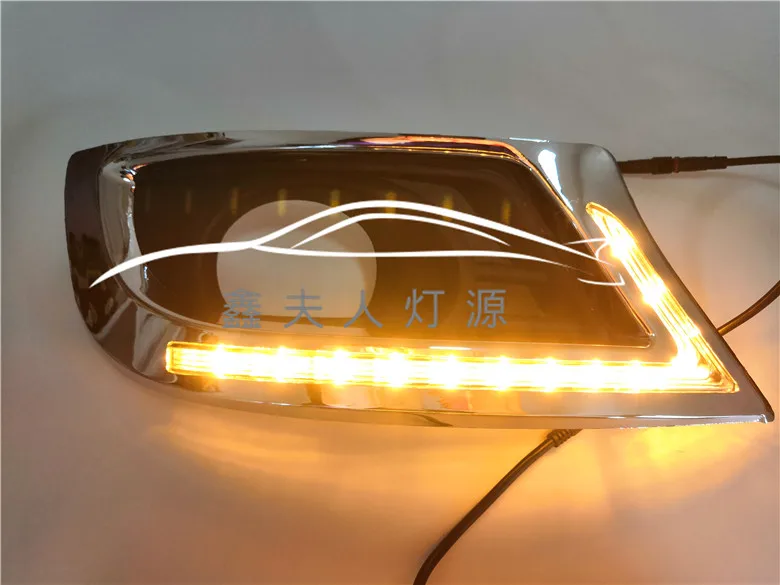 

eOsuns led drl daytime running light for toyota camry 2009-11 yellow turn signals and blue night running light