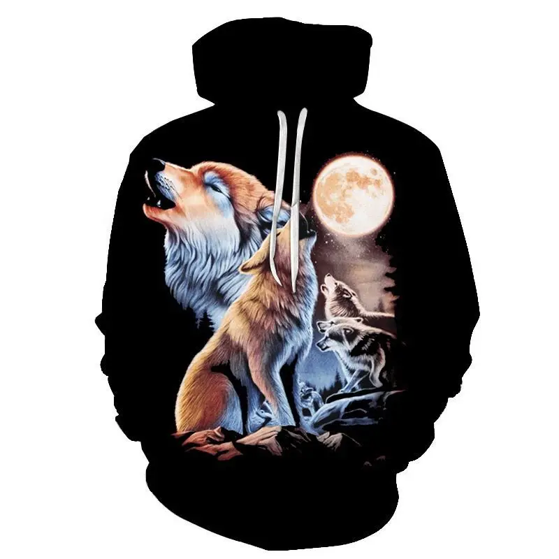 

Personality oversized Samoyed Wolf Printed hoodie Men's sweatshirt Boy and girl 3D print sweatshirts Harajuku autumn winter coat