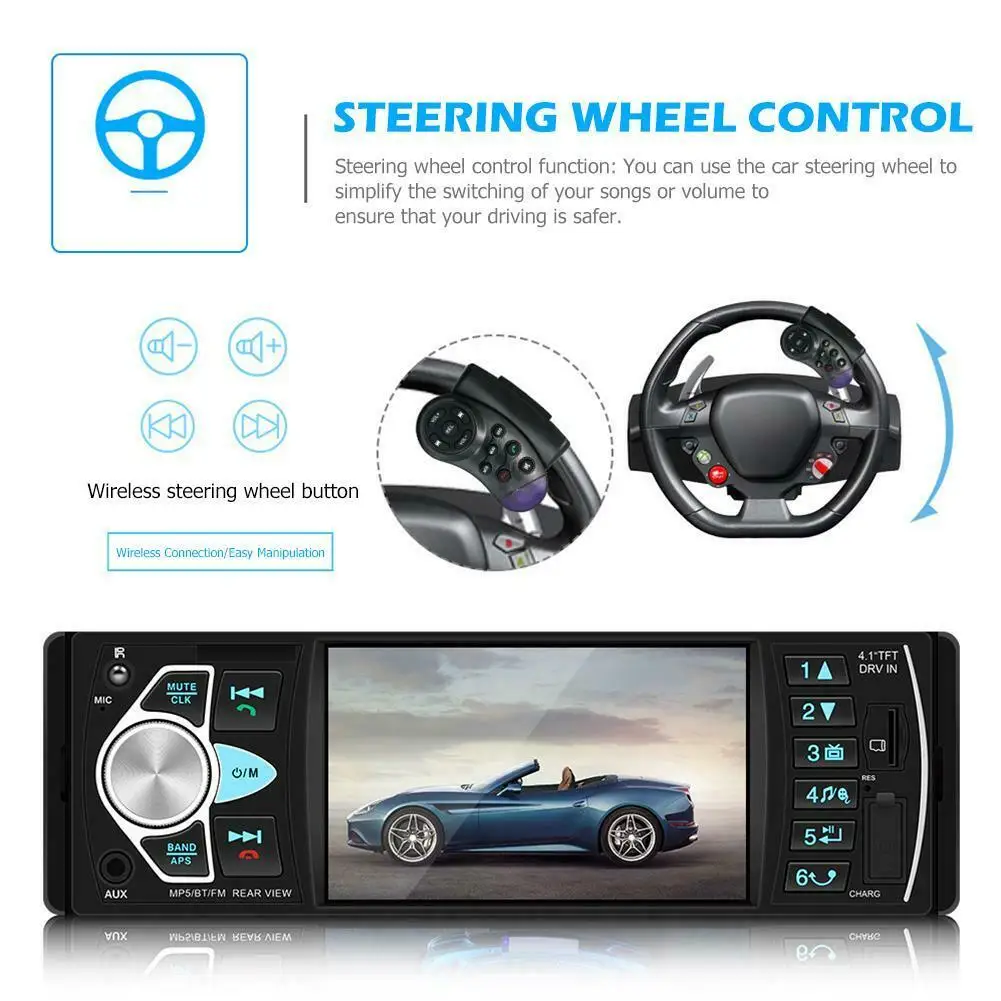 Авторадио 4022D 4 1 &quot1 Din автомобильное радио аудио стерео USB AUX FM-плеер станция с