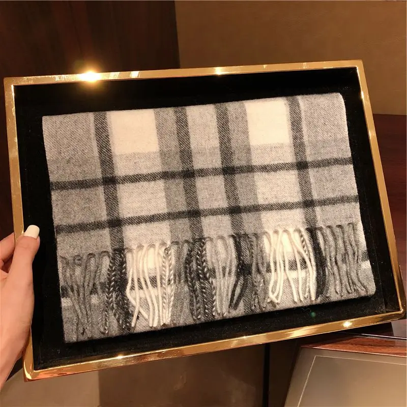 

Модный зимний шарф из 100% шерсти, женские шарфы, однотонный роскошный осенний модный дизайнерский шарф для взрослых, женская накидка