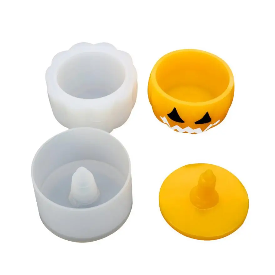 Diy crystal epoxy gel storage box mold pumpkin with handmade table Halloween | Украшения и аксессуары